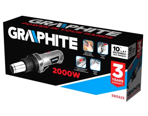 O PALARKA 2000W, ZAKRES TEM PERATUR: I: 350?C, II: 550?C, UCHWYT PROSTY O PALARKA 2000W, ZAKRES TEM PERATUR: I: 350?C, II: 550?C, UCHWYT PROSTY