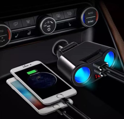 PLS41 ROZDZIELACZ ZA PALNICZKI + 2xUSB PLS41 ROZDZIELACZ ZA PALNICZKI + 2xUSB