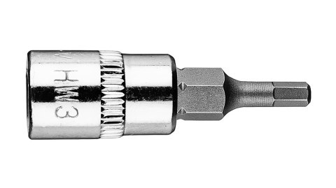 KOŃCÓWKA SZEŚCIOKĄTNA H3 NA NASADCE 1/4", KRÓTKA, 37 MM KOŃCÓWKA SZEŚCIOKĄTNA H3 NA NASADCE 1/4", KRÓTKA, 37 MM