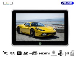 MONITOR SAMOCHODOWY ZAGŁÓWKOWY LED 12CALI HDMI USB SD FM WIFI 12V