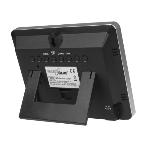 STACJA POGODOWA WIFI GREENBLUE, ZGODNA Z TUYA, CZUJNIK ZEWNĘTRZNY, KALENDARZ, PROGNOZA POGODY, BAROMETR, GB215 STACJA POGODOWA WIFI GREENBLUE, ZGODNA Z TUYA, CZUJNIK ZEWNĘTRZNY, KALENDARZ, PROGNOZA POGODY, BAROMETR, GB215