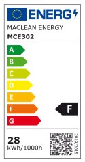 ŻARÓWKA LED MACLEAN, E27, 28W, 220-240V AC, NEUTRALNA BIAŁA, 4000K, 2940LM, MCE302 NW