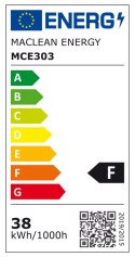 ŻARÓWKA LED MACLEAN, E27, 38W, 220-240V AC, NEUTRALNA BIAŁA, 4000K, 3990LM, MCE303 NW
