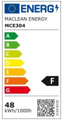 ŻARÓWKA LED MACLEAN, E27, 48W, 220-240V AC, ZIMNA BIAŁA, 6500K, 5040LM, MCE304 CW