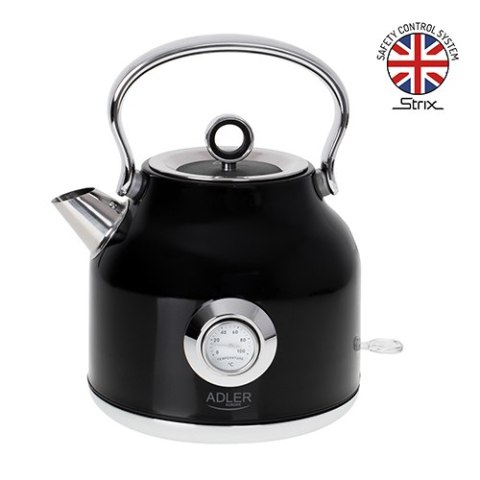 AD 1346 BLACK CZAJNIK METALOWY Z TERMOMETREM 1,7L STRIx