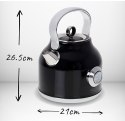 AD 1346 BLACK CZAJNIK METALOWY Z TERMOMETREM 1,7L STRIx