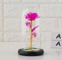 AG776A WIECZNA RÓŻA W SZKLE LED  PINK