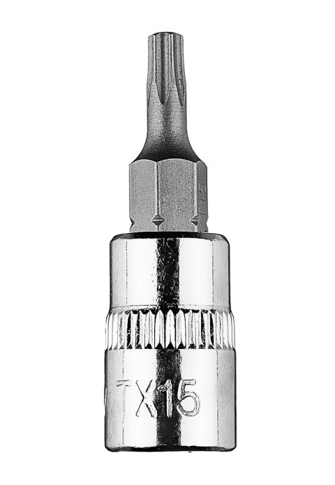 KOŃCÓWKA TORX TX15 NA NASADCE 1/4", KRÓTKA, 37 MM KOŃCÓWKA TORX TX15 NA NASADCE 1/4", KRÓTKA, 37 MM