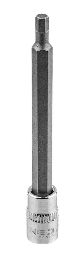 KOŃCÓWKA SZEŚCIOKĄTNA H4 NA NASADCE 1/4", DŁUGA, 87 MM KOŃCÓWKA SZEŚCIOKĄTNA H4 NA NASADCE 1/4", DŁUGA, 87 MM