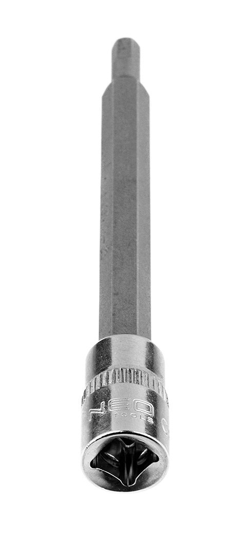 KOŃCÓWKA SZEŚCIOKĄTNA H4 NA NASADCE 1/4", DŁUGA, 87 MM KOŃCÓWKA SZEŚCIOKĄTNA H4 NA NASADCE 1/4", DŁUGA, 87 MM