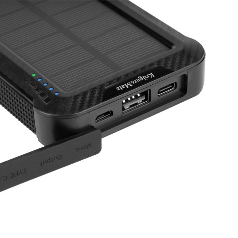 POWERBANK SOLARNY KRUGER&MATZ 10000MAH LI-ION Z 3 KOŃCÓWKAMI POWERBANK SOLARNY KRUGER&MATZ 10000MAH LI-ION Z 3 KOŃCÓWKAMI