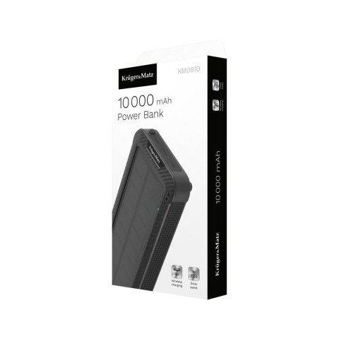 POWERBANK SOLARNY KRUGER&MATZ 10000MAH LI-ION Z 3 KOŃCÓWKAMI POWERBANK SOLARNY KRUGER&MATZ 10000MAH LI-ION Z 3 KOŃCÓWKAMI