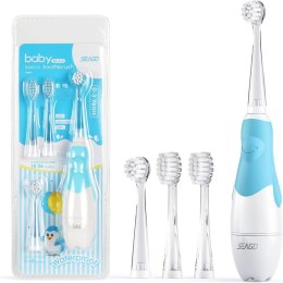 SZCZOTECZKA SONICZNA DLA DZIECI SEAGO, KOLOR NIEBIESKI, 1xAAA 1,5V (BRAK W ZESTAWIE), 4 KOŃCÓWKI, SG-513 BLUE