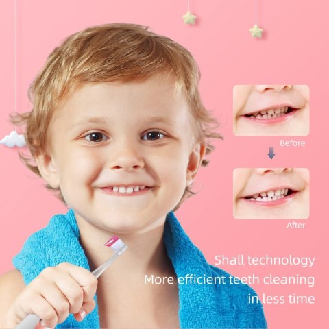 SZCZOTECZKA SONICZNA DLA DZIECI SEAGO, KOLOR RÓŻOWY, 1xAAA 1,5V (BRAK W ZESTAWIE), 4 KOŃCÓWKI, SG-513 PINK SZCZOTECZKA SONICZNA DLA DZIECI SEAGO, KOLOR RÓŻOWY, 1xAAA 1,5V (BRAK W ZESTAWIE), 4 KOŃCÓWKI, SG-513 PINK