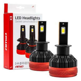 ŻARÓWKI SAMOCHODOWE LED SERIA x3 H3 6500K CANBUS AMIO-02978
