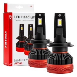 ŻARÓWKI SAMOCHODOWE LED SERIA x3 H7 H18 6500K CANBUS AMIO-02980