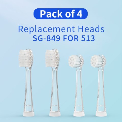 ZESTAW ZA PASOWYCH SZCZOTECZEK DO SG-513 SEAGO, 4 SZT., KOLOR TRANS PARENTNY, SG-513 REFILL ZESTAW ZA PASOWYCH SZCZOTECZEK DO SG-513 SEAGO, 4 SZT., KOLOR TRANS PARENTNY, SG-513 REFILL
