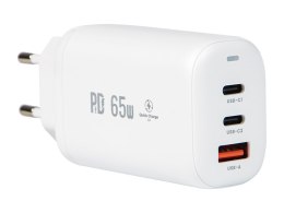 76-013# ŁADOWARKA SIECIOWA GNIAZDOUSB+USB-Cx2 65W