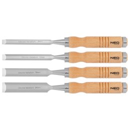 DŁUTA 6, 12, 18, 24 MM, ZESTAW 4 SZT. UCHWYT DREWNIANY