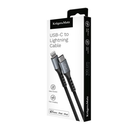 KABEL USB TY PU C - WTYK LIGHTNING C94 MFI 1 M KRUGER&MATZ KABEL USB TY PU C - WTYK LIGHTNING C94 MFI 1 M KRUGER&MATZ