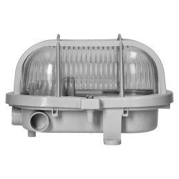 OVAL 7040T/P, O PRAWA OŚWIETLENIOWA, 40W, E27, IP44, IK10, KLOSZ  POLIWĘGLAN  PRZEŹROCZYSTY,  PODSTAWA  POLI PRO PYLEN, SIATKA  PLASTIKO