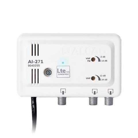 WZMACNIACZ ANTENOWY WEWNĘTRZNY 2 WYJŚCIA LTE700 AI-271 ALCAD