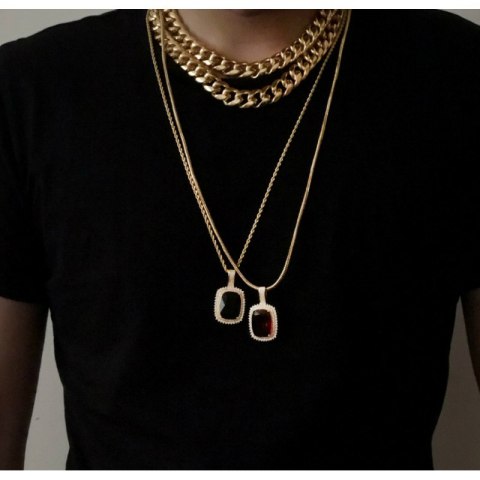 NASZYJNIK DELIKATNY MULTI Z CZERNIĄ N736