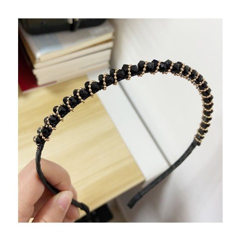 OPASKA DO WŁOSÓW OZDOBNA KRYSZTAŁKOWA CZARNA O425