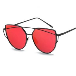 OKULARY PRZECIWSŁONECZNE GLAM ROCK FASHION LUSTRZANKI CZERWONE OK21WZ3