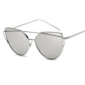 OKULARY PRZECIWSŁONECZNE GLAM ROCK FASHION LUSTRZANKI SREBRNE OK21WZ6
