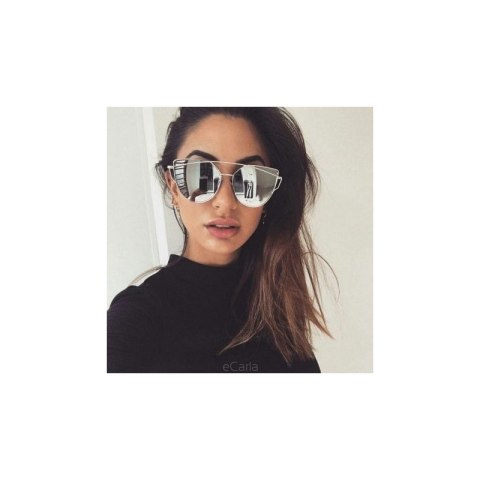 OKULARY PRZECIWSŁONECZNE GLAM ROCK FASHION LUSTRZANKI SREBRNE OK21WZ6