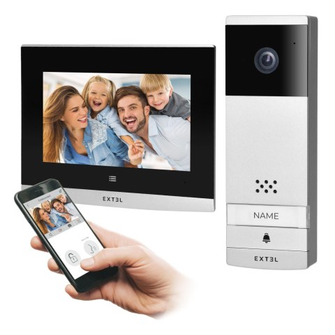ExTEL WAVE, BEZ PRZEWODOWY ZESTAW WIDEO DOMOFONOWY, MONITOR 7", DOTYKOWY, MENU OSD, WI-FI + APP NA TELEFON, STEROWANIE BRAMĄ, ZA ExTEL WAVE, BEZ PRZEWODOWY ZESTAW WIDEO DOMOFONOWY, MONITOR 7", DOTYKOWY, MENU OSD, WI-FI + APP NA TELEFON, STEROWANIE BRAMĄ, ZA
