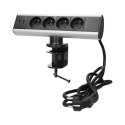 GNIAZDO MEBLOWE Z UCHWYTEM MONTAŻOWYM, ŁADOWARKĄ USB I  PRZEWODEM 1,8M, 4x2P+Z, 2xUSB