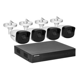 HIKVISION IPKIT-B4-4CH ZESTAW MONITORINGU Z 4 TUBOWYMI KAMERAMI IP HIKVISION IP-CAM-B140H ORAZ 4-KANAŁOWYM REJESTRATOREM HIKVIS