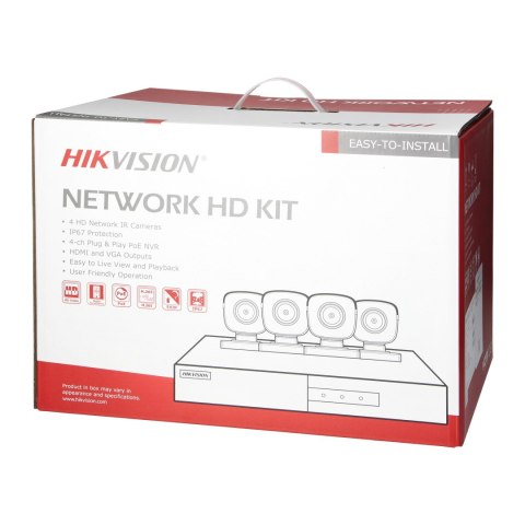 HIKVISION IPKIT-B4-4CH ZESTAW MONITORINGU Z 4 TUBOWYMI KAMERAMI IP HIKVISION IP-CAM-B140H ORAZ 4-KANAŁOWYM REJESTRATOREM HIKVIS HIKVISION IPKIT-B4-4CH ZESTAW MONITORINGU Z 4 TUBOWYMI KAMERAMI IP HIKVISION IP-CAM-B140H ORAZ 4-KANAŁOWYM REJESTRATOREM HIKVIS