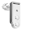 LISTWA ZASILAJĄCA BIURKOWA Z ŁADOWARKĄ USB I S PRĘŻYNOWYM ZACISKIEM MOCUJĄCYM