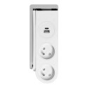 LISTWA ZASILAJĄCA BIURKOWA Z ŁADOWARKĄ USB I S PRĘŻYNOWYM ZACISKIEM MOCUJĄCYM
