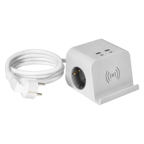 LISTWA ZASILAJĄCA NABIURKOWA, ŁADOWARKĄ USB, ŚRUBOWYM ZACISKIEM MOCUJĄCYM I PRZEWODEM 1,4M, 2x2P+Z (SCHUKO), 4xUSB, BIAŁY LISTWA ZASILAJĄCA NABIURKOWA, ŁADOWARKĄ USB, ŚRUBOWYM ZACISKIEM MOCUJĄCYM I PRZEWODEM 1,4M, 2x2P+Z (SCHUKO), 4xUSB, BIAŁY