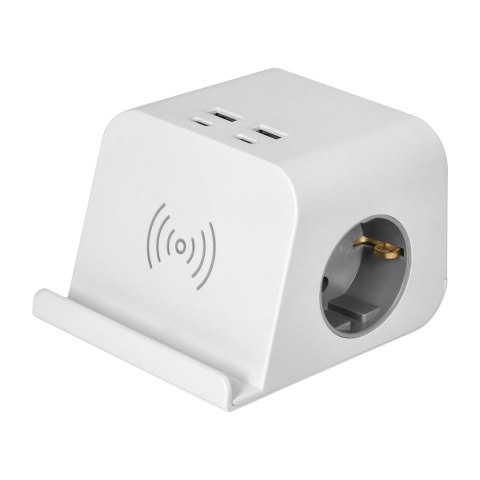 LISTWA ZASILAJĄCA NABIURKOWA, ŁADOWARKĄ USB, ŚRUBOWYM ZACISKIEM MOCUJĄCYM I PRZEWODEM 1,4M, 2x2P+Z (SCHUKO), 4xUSB, BIAŁY LISTWA ZASILAJĄCA NABIURKOWA, ŁADOWARKĄ USB, ŚRUBOWYM ZACISKIEM MOCUJĄCYM I PRZEWODEM 1,4M, 2x2P+Z (SCHUKO), 4xUSB, BIAŁY