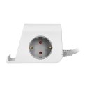 LISTWA ZASILAJĄCA NABIURKOWA, ŁADOWARKĄ USB, ŚRUBOWYM ZACISKIEM MOCUJĄCYM I  PRZEWODEM 1,4M, 2x2P+Z (SCHUKO), 4xUSB, BIAŁY