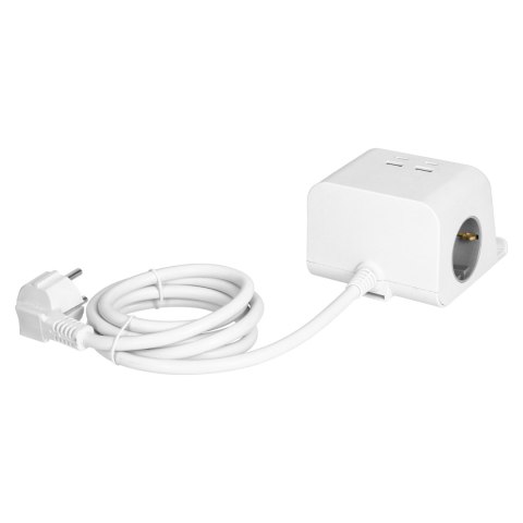 LISTWA ZASILAJĄCA NABIURKOWA, ŁADOWARKĄ USB, ŚRUBOWYM ZACISKIEM MOCUJĄCYM I PRZEWODEM 1,4M, 2x2P+Z (SCHUKO), 4xUSB, BIAŁY LISTWA ZASILAJĄCA NABIURKOWA, ŁADOWARKĄ USB, ŚRUBOWYM ZACISKIEM MOCUJĄCYM I PRZEWODEM 1,4M, 2x2P+Z (SCHUKO), 4xUSB, BIAŁY