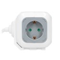 PRZEDŁUŻACZ 4x2P+Z (SCHUKO), ŁADOWARKA USB A+C, QUICK CHARGE, 1,4M H05VV-F 3x1,5MM?, SZARY