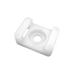 UCHWYT O PASKI KABLOWEJ, SIODEŁKOWY,  PRZYKRĘCANY, 16x11 MM, OTWÓR MONTAŻOWY 3,2 MM, BIAŁY, 100 SZTUK