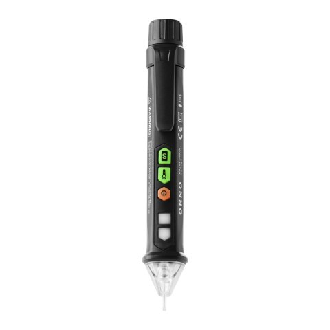 INDUKCYJNY TESTER NA PIĘCIA Z LATARKĄ, 12-1000V, AC/DC, CZARNY INDUKCYJNY TESTER NA PIĘCIA Z LATARKĄ, 12-1000V, AC/DC, CZARNY