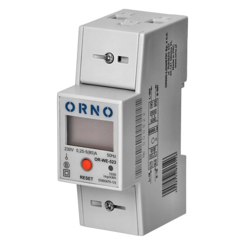 1-FAZOWY LICZNIK ZUŻYCIA ENERGII ELEKTRYCZNEJ, 80A, MID, RS485, DODATKOWY WSKAŹNIK, WYJŚCIE IM PULSOWE, PRZYCISK RESET, 2 MODUŁY, 1-FAZOWY LICZNIK ZUŻYCIA ENERGII ELEKTRYCZNEJ, 80A, MID, RS485, DODATKOWY WSKAŹNIK, WYJŚCIE IM PULSOWE, PRZYCISK RESET, 2 MODUŁY,