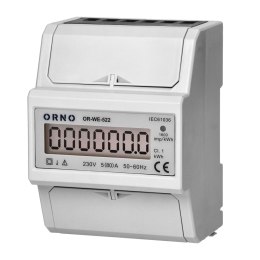 1-FAZOWY WSKAŹNIK ZUŻYCIA ENERGII ELEKTRYCZNEJ, 80A, 3 MODUŁY, DIN TH-35MM
