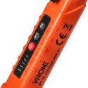 INDUKCYJNY TESTER NA PIĘCIA Z LATARKĄ, 12-1000V AC/DC,  POMARAŃCZOWY