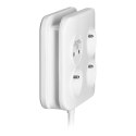 KWADRATOWA LISTWA ZASILAJĄCA Z ŁADOWARKĄ USB 3x2P+Z, 2xUSB-A, KABEL 3x1,0MM2, 1,4M