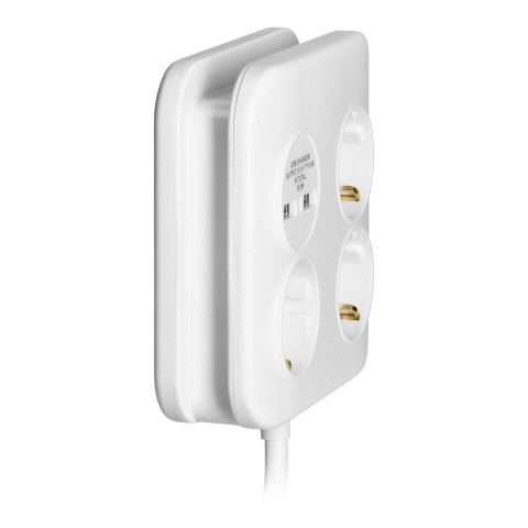 KWADRATOWA LISTWA ZASILAJĄCA Z ŁADOWARKĄ USB 3x2P+Z (SCHUKO), 2xUSB-A, KABEL 3x1,5MM2, 1,4M KWADRATOWA LISTWA ZASILAJĄCA Z ŁADOWARKĄ USB 3x2P+Z (SCHUKO), 2xUSB-A, KABEL 3x1,5MM2, 1,4M