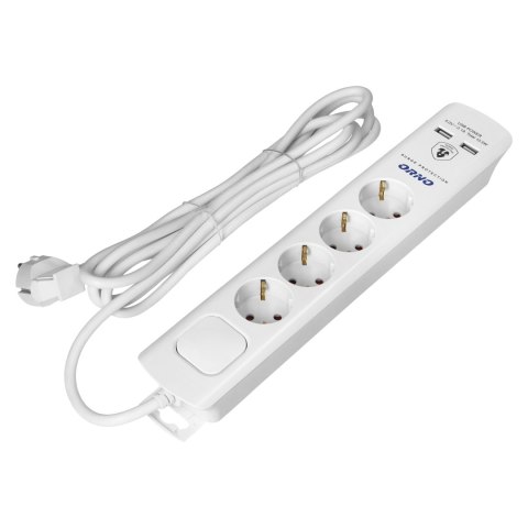 LISTWA PRZECIW PRZE PIĘCIOWA, 4 GNIAZDA 2P+Z (SCHUKO), KABEL 3x1,0MM2, 3M, Z WYŁĄCZNIKIEM PODŚWIETLANYM DWUTOROWYM. 16A/230 VAC, O LISTWA PRZECIW PRZE PIĘCIOWA, 4 GNIAZDA 2P+Z (SCHUKO), KABEL 3x1,0MM2, 3M, Z WYŁĄCZNIKIEM PODŚWIETLANYM DWUTOROWYM. 16A/230 VAC, O
